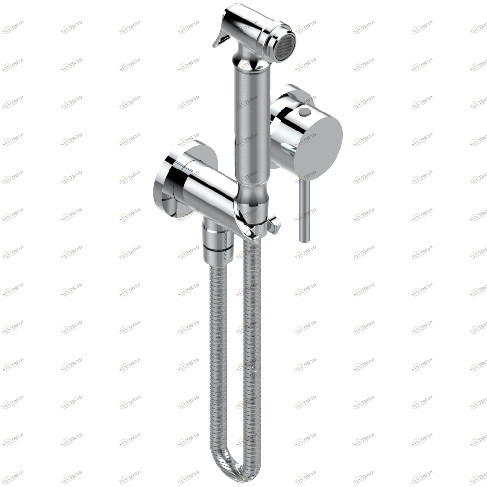 G5B-5840/MBG Комплект для душа, включающий смеситель, армированный шланг 1 м 25 см, ручной душ с курковым распылителем, выход из стены и предохранительный запорный клапан Thg-paris Nano с рукоятками Хром G5B 5840/MBG A02 CAT.A