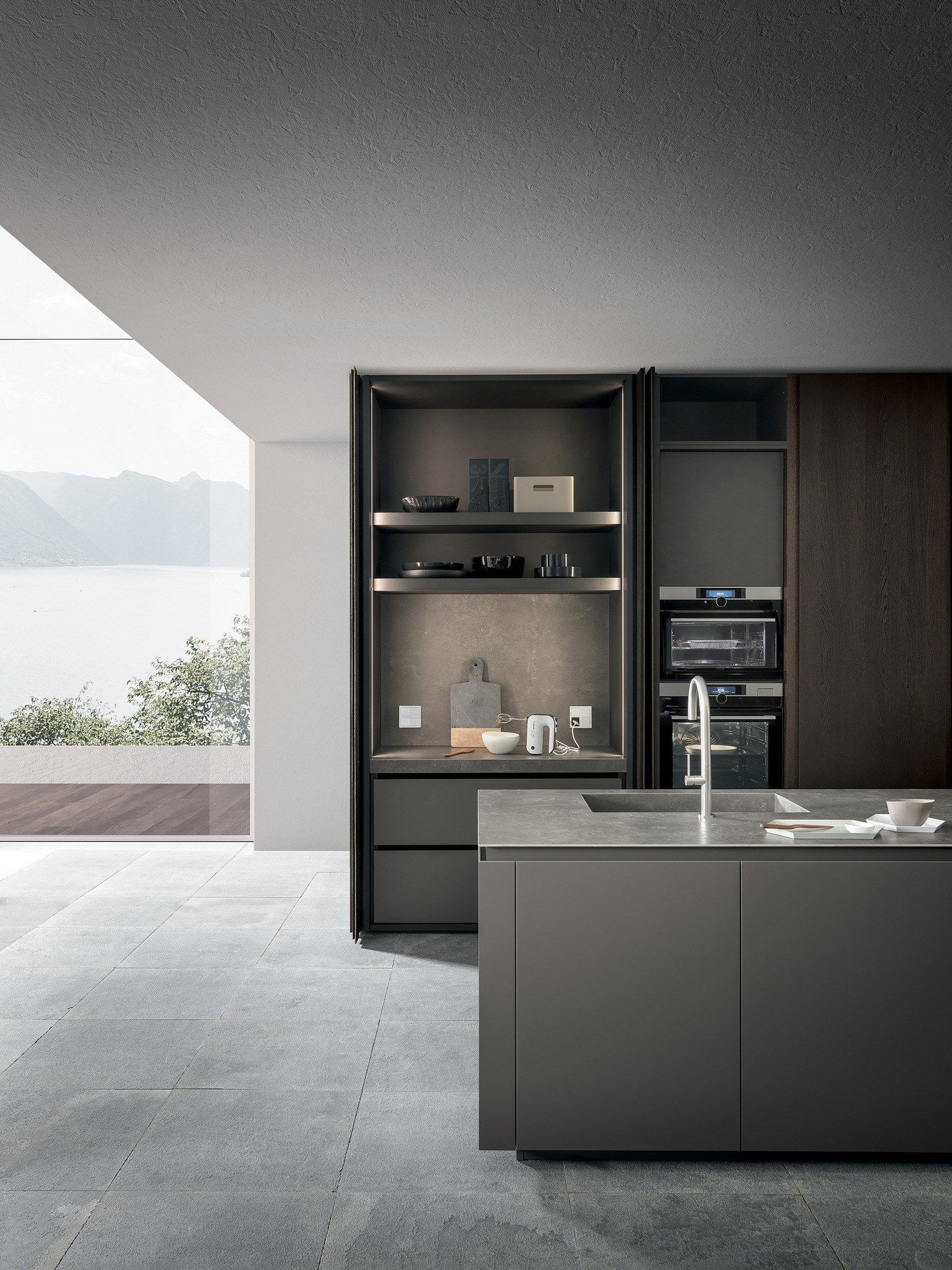 Кухня с деревянным островом и керамогранитом MODULNOVA Skill ARCH-00021174 - Вид №4