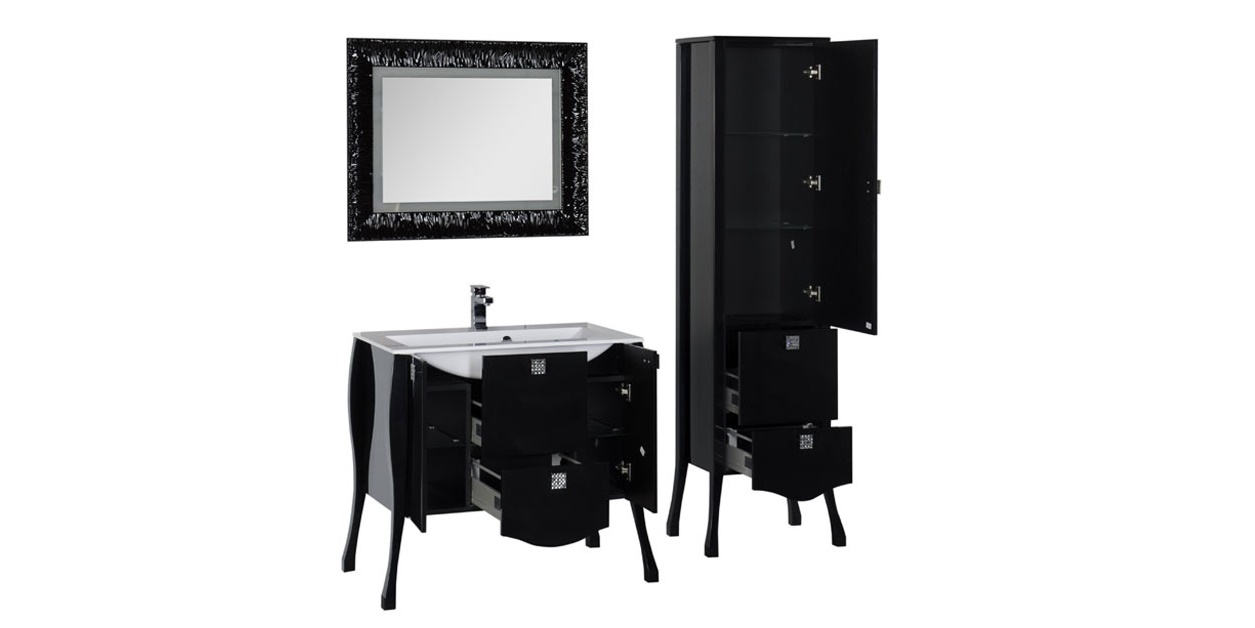 Комплект мебели Aquanet Мадонна 90 черный 00168918 - Вид №2