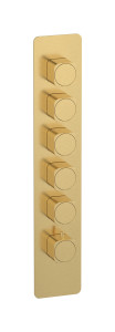 External part of thermostatic 5 ways, square plate, vertical, soft handle WE ARE IB eua516osneo_1 Brushed Gold Aqua