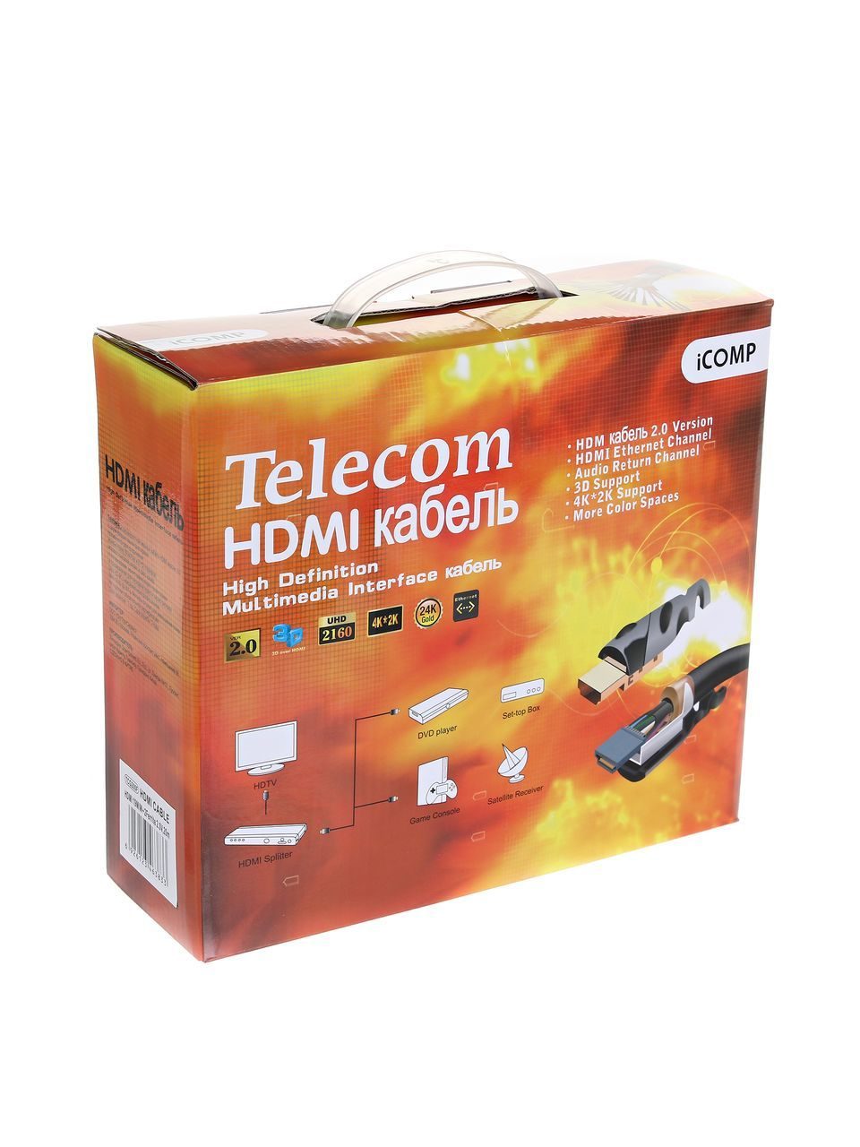 TCG200F-20M Кабель hdmi-19m --- hdmi-19m ver 2.0+3d/ethernet,2 фильтра 20m telecom <> VCOM Santreyd  - Вид №1