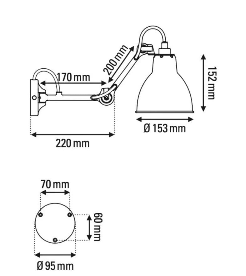 Регулируемая стальная настенная лампа In Stock DCW ARCH-00019426