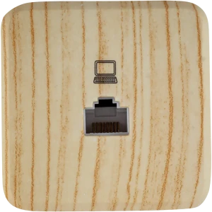 Розетка компьютерная накладная Lexman First RJ45, цвет дуб белёный