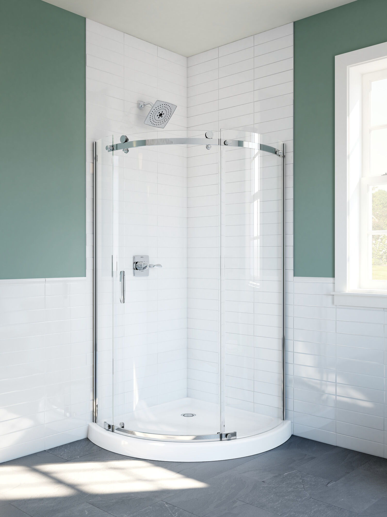 B911917-3838-PC Круглый угловой душевой уголок Delta Faucet DELTA Хром - Вид №3