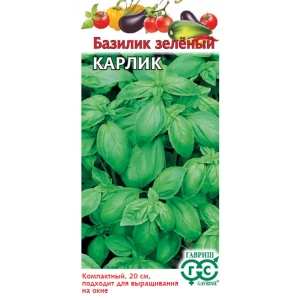 Семена базилика Карлик зеленый ГАВРИШ - компактный сорт для дома и сада 89401757