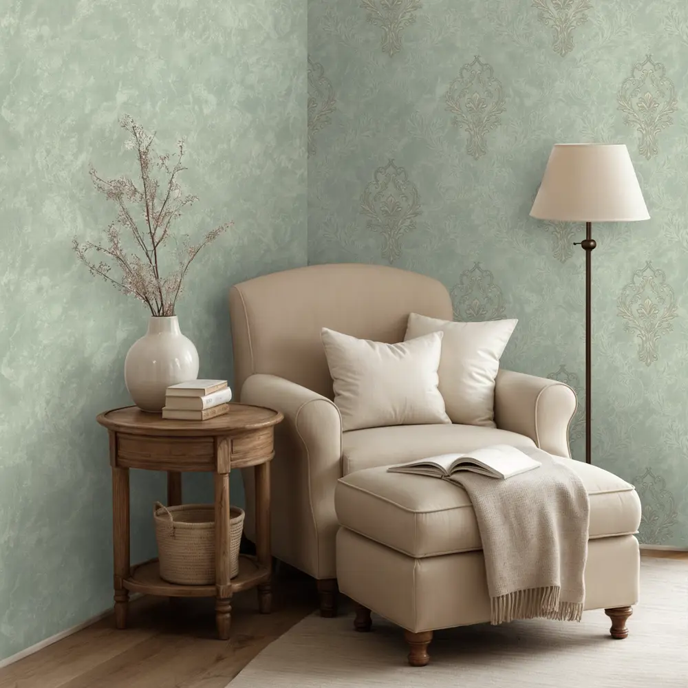 Обои флизелиновые Euro Decor Saphire зеленые 1.06 м ED7260-04 STLM-2006772 - Вид №5