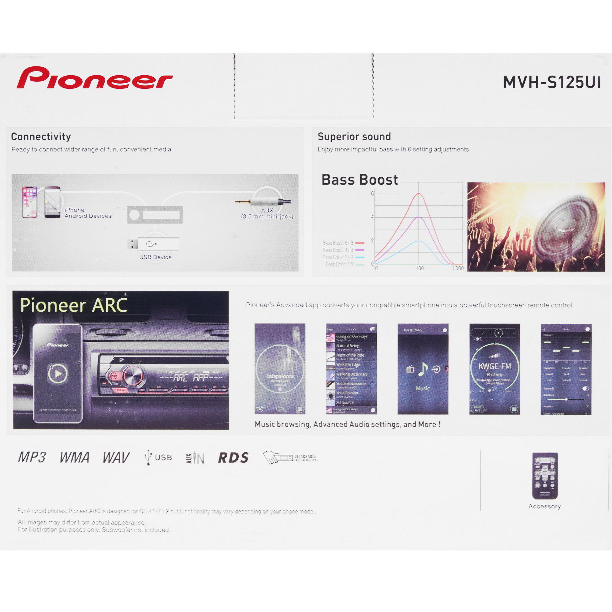 5088309 Автопроигрыватель Pioneer MVH-S125UI STDN-0112946 - Вид №7