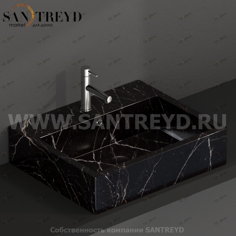 SCQ61PN Подвесная раковина настенная прямоугольная Ceramica Globo  черная 