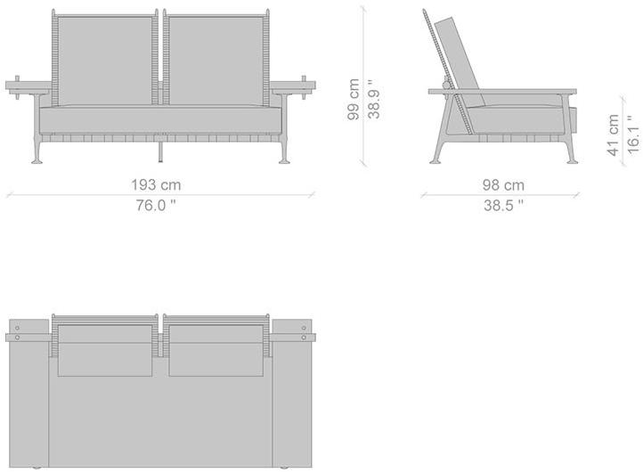 Cassina Садовый диван из ткани Fenc-e nature sun-id-1351392 - Вид №7