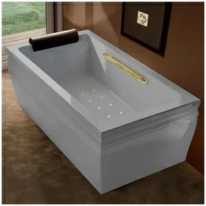 Ванна с аэроомассажем серая с золотом Gruppo Treesse Blanque 1810 V161C-SX-SEZ