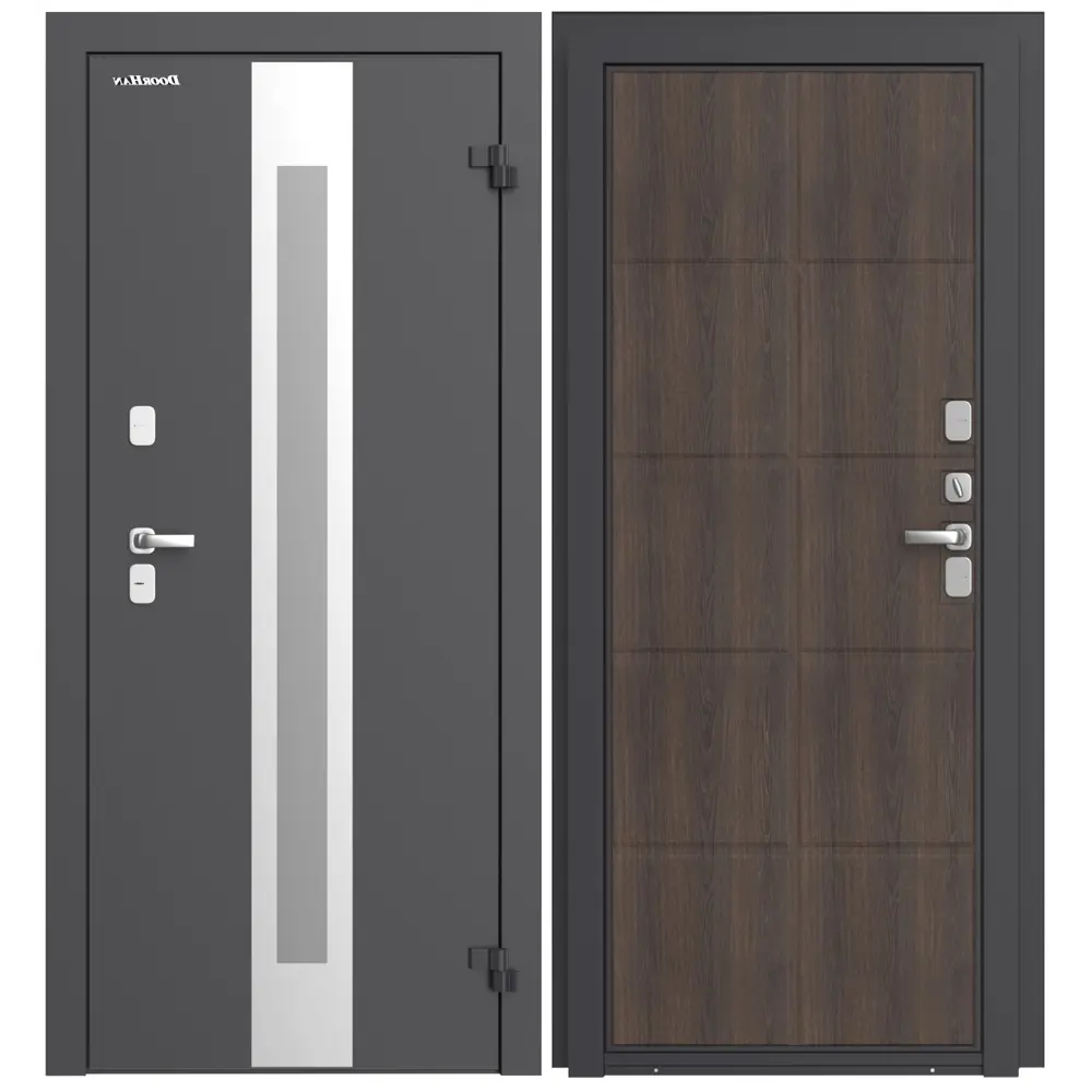 Дверь входная металлическая Термо 88x205 см правая калаб темное дерево DOORHAN STLM-2014759