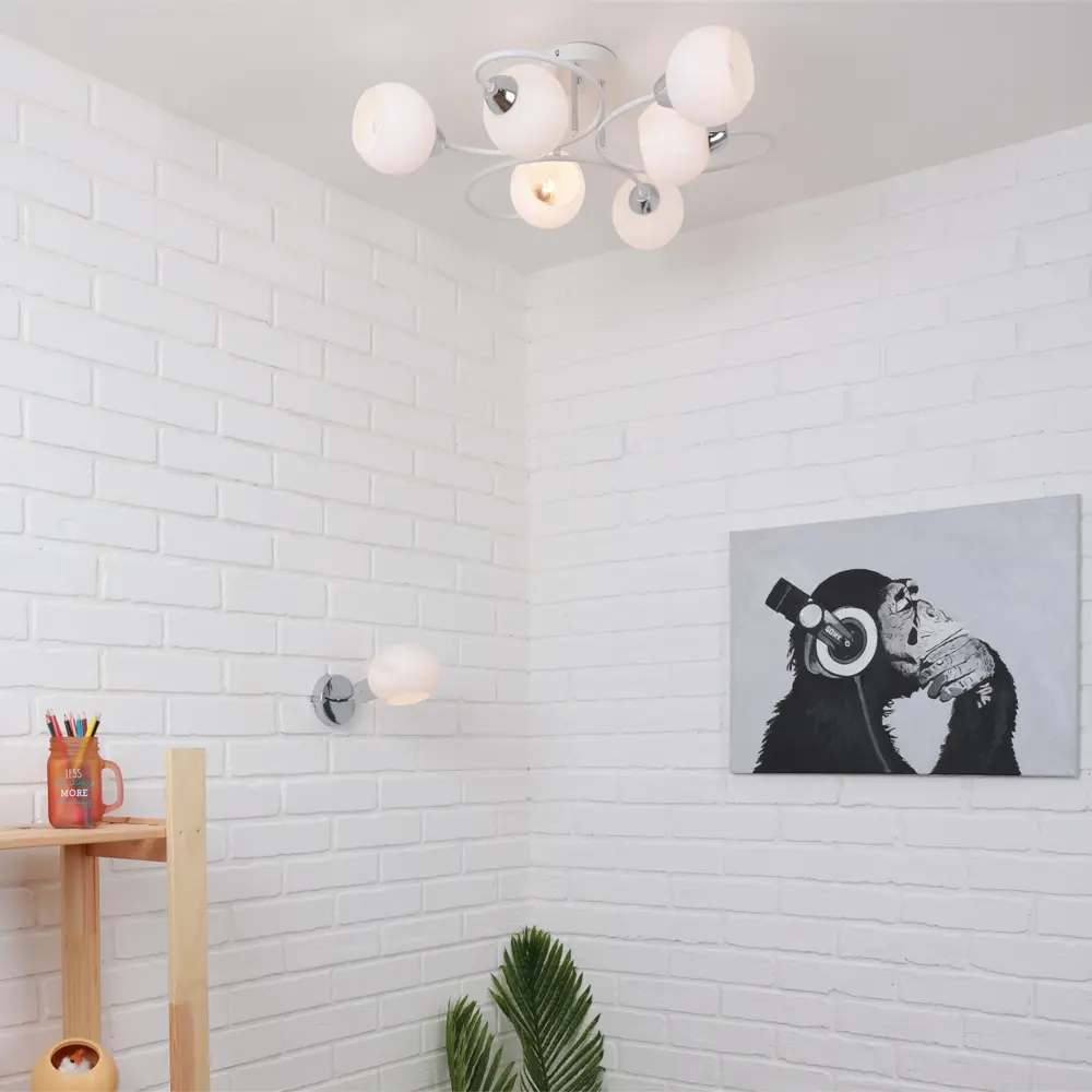 Люстра потолочная «Bitongo» 74523-6 6 ламп 18 м² цвет белый SCHAFFNER STLM-2203515 - Вид №12