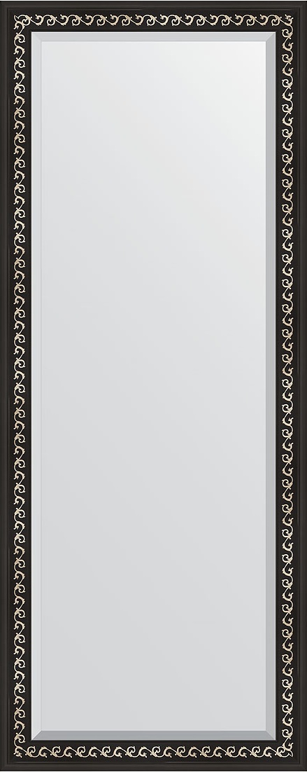 BY 6108 Зеркало напольное с фацетом в багетной раме - черный ардеко 81 mm EVOFORM Exclusive floor