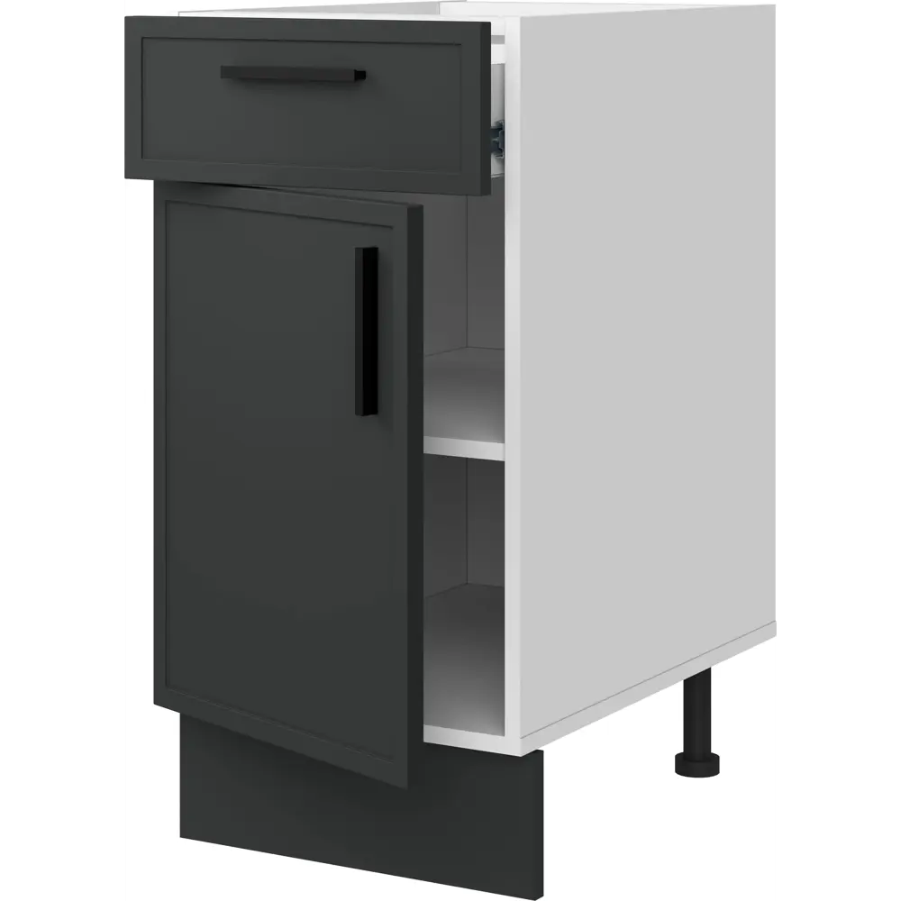 Кухонный шкаф напольный с ящиком Неро Delinia 40x82.5x58 см МДФ цвет графит STLM-2053430 - Вид №3