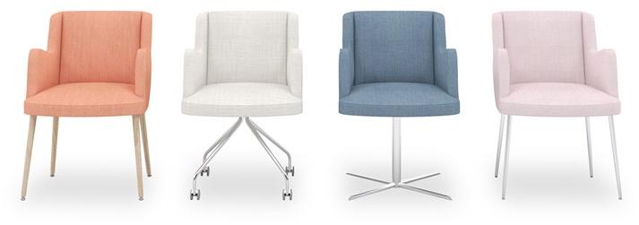 ESTEL GROUP Фетровое кресло в современном стиле с 4-мя спицами и подлокотниками с колесами Embrasse sun-id-1453315 - Вид №5