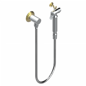 A7A-5840/7 Душ гигиенический: 1.25 м шланг, крючок, вывод для душа и лейка с клапаном (возможны только следующие покрытия A02, B01,C01, D03, E02, F01, G01,G02) Thg-paris Ithaque с золотым декором Хром/золото