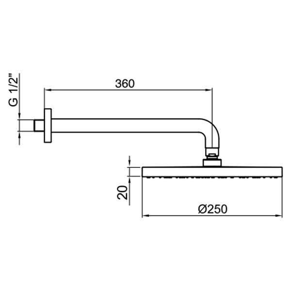 AC0398015METAL Верхний душ Webert Comfort - Вид №1