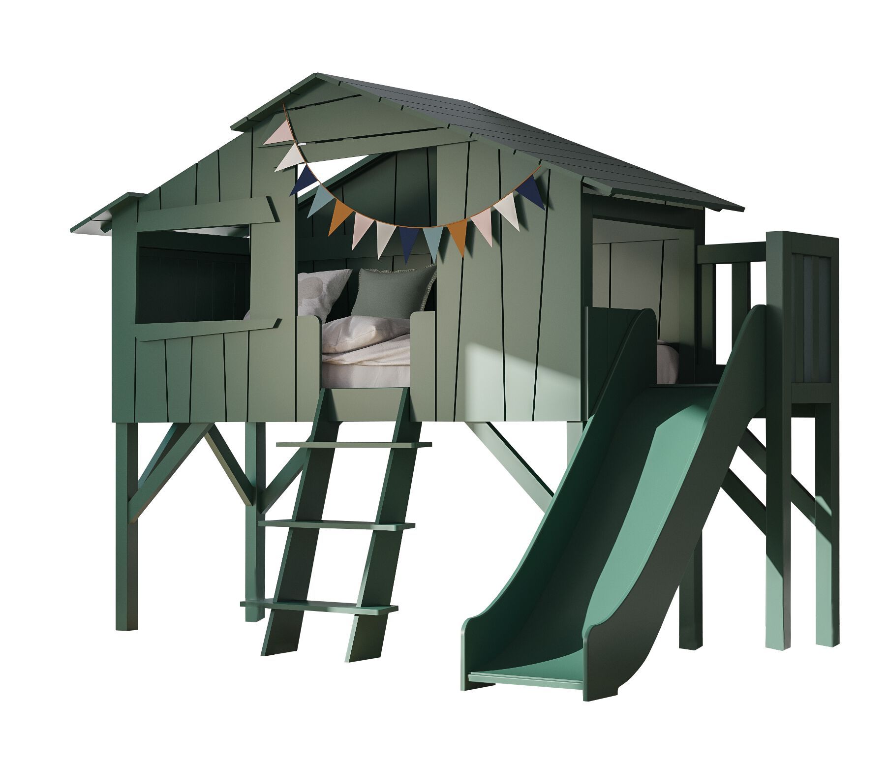 Кровать-чердак из МДФ с горкой и платформой Mathy by Bols TREEHOUSE BEDS &amp ARCH-00125739 - Вид №1