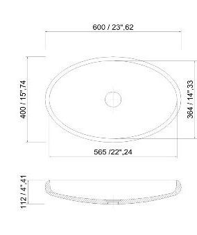 46672 Накладная раковина на столешницу  овальная Dimasi  - Вид №1