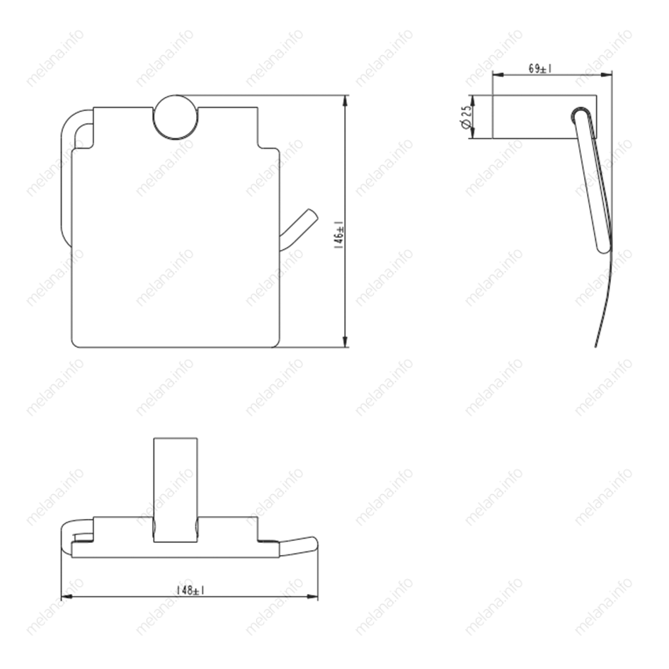 Держатель туалетной бумаги MELANA сатин хром MLN-865007 865 серия - Вид №1