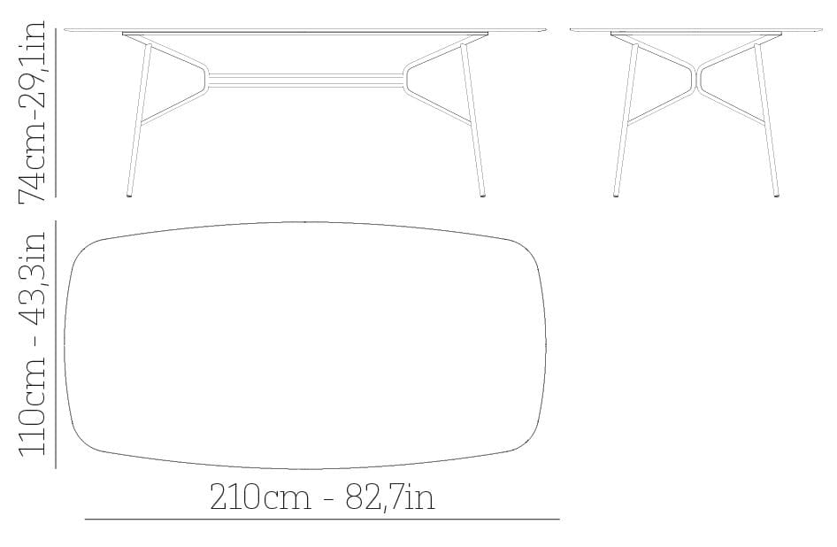 Прямоугольный стальной стол с порошковым покрытием BABEL D Kissi ARCH-00127648 - Вид №4