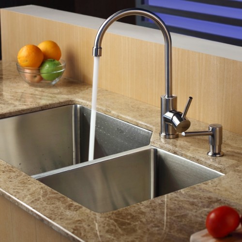 KHU123-32-KPF2160-KSD33BN Накладная раковина на столешницу  прямоугольная Krausru  - Вид №6