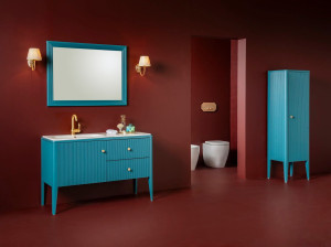 Напольный умывальник с зеркалом