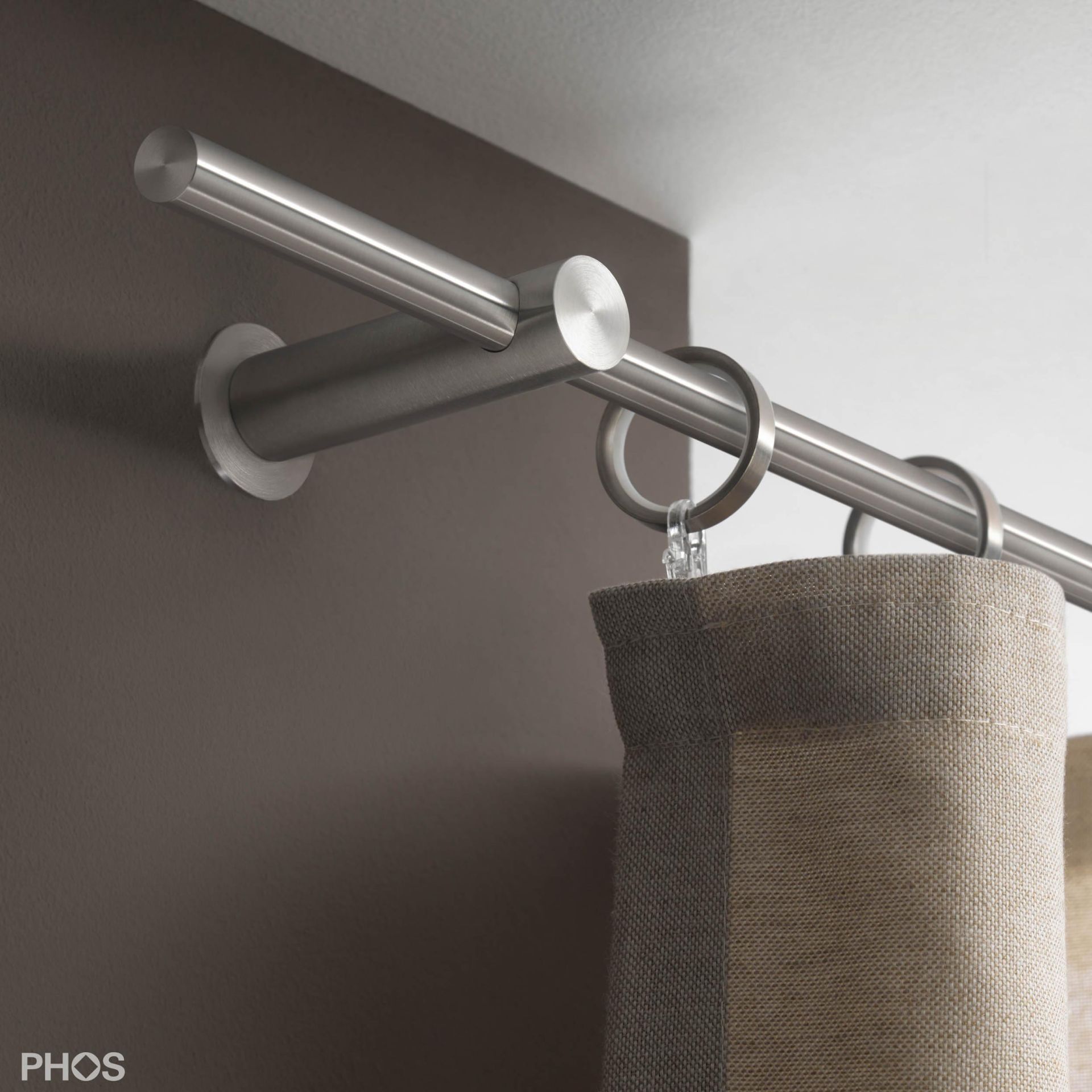 VS20-80-1600 Комплект карнизов: 160 см с 2 кронштейнами (небольшое расстояние от стены) PHOS 