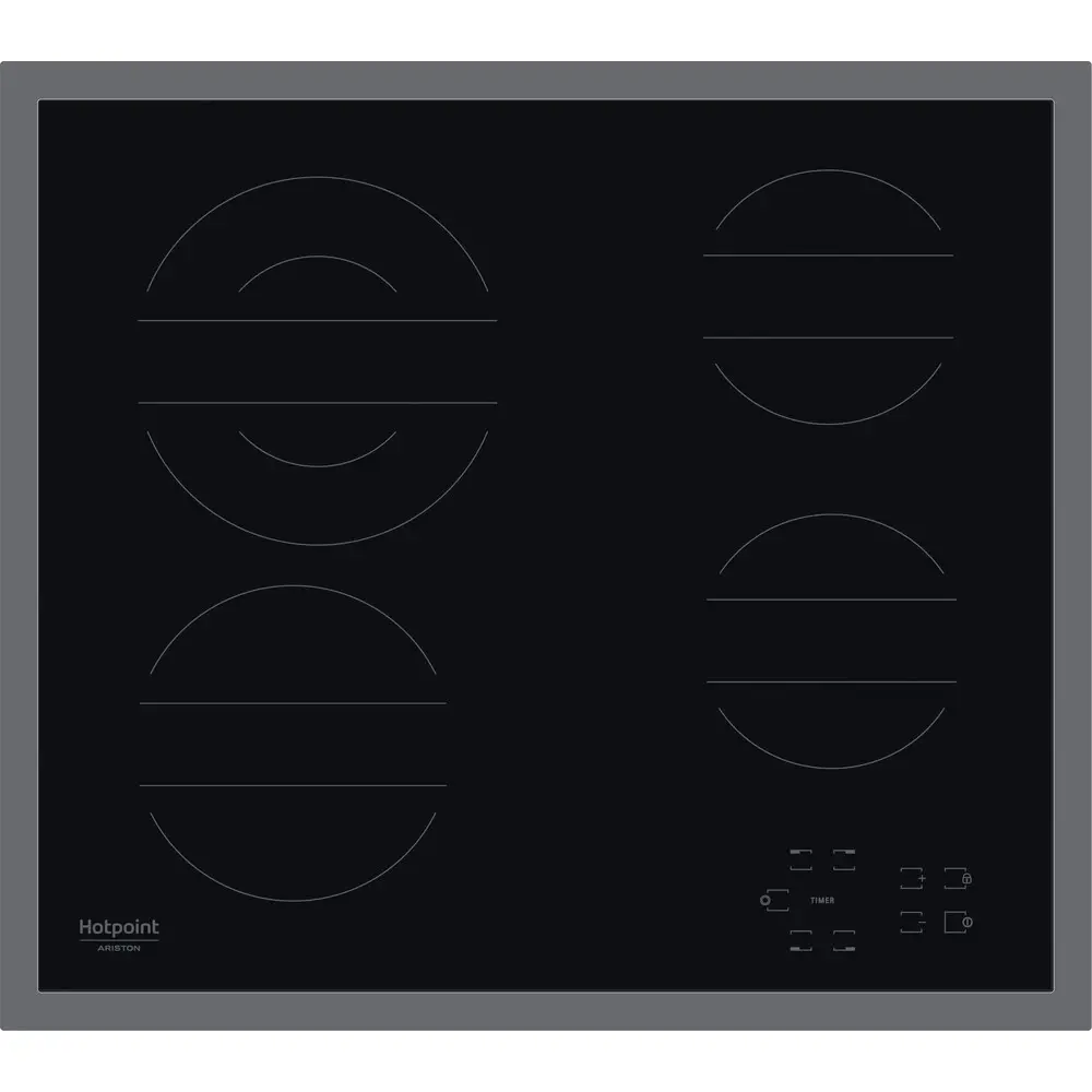 Варочная панель электрическая Hotpoint HR 642 X CM 4 конфорки 58х51 см цвет чёрный STLM-2141469 - Вид №1