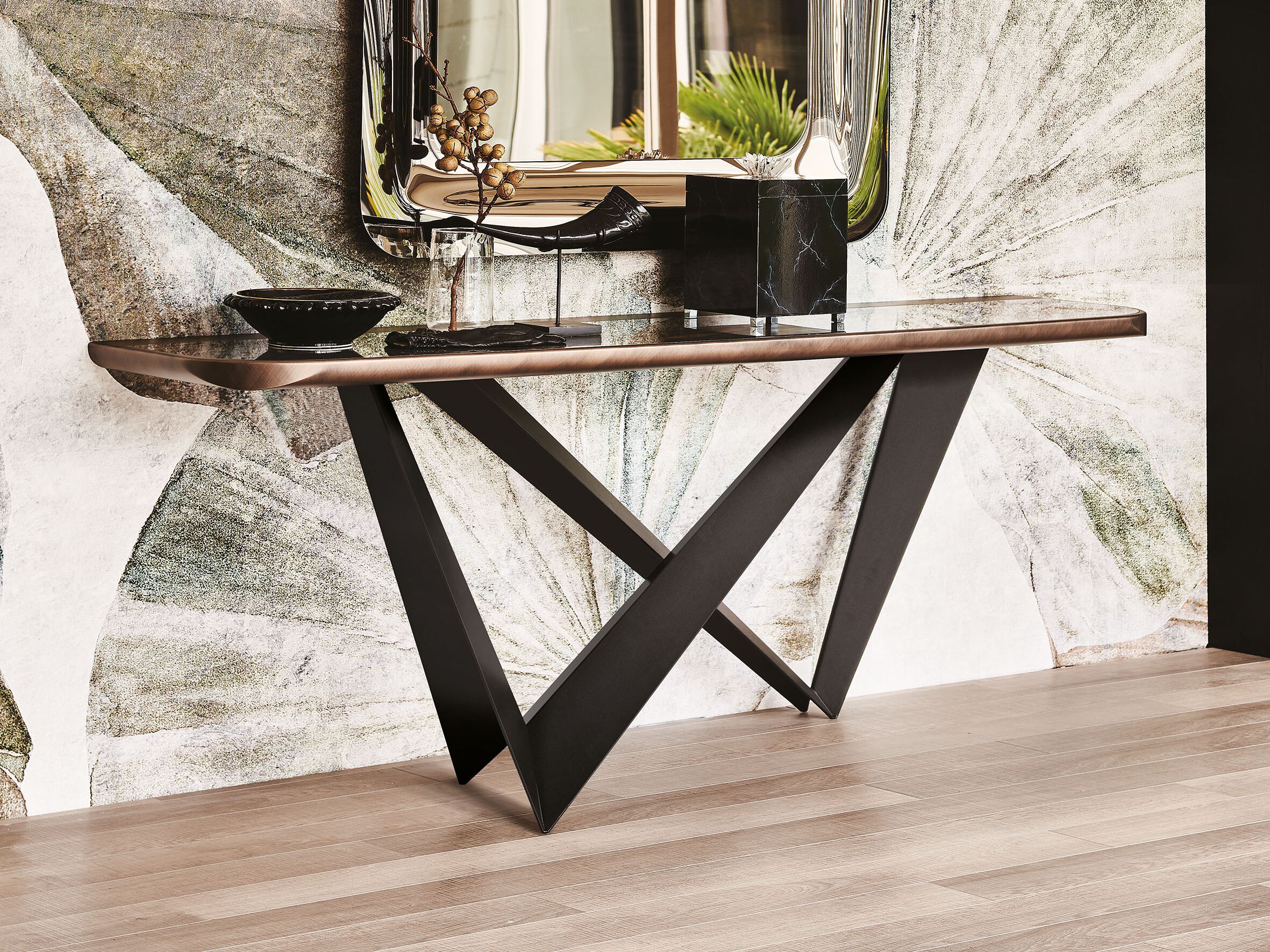 Стальной полумесяц и керамическая верхняя консоль Cattelan italia WESTIN KERAMIK PREMIUM ARCH-00143777