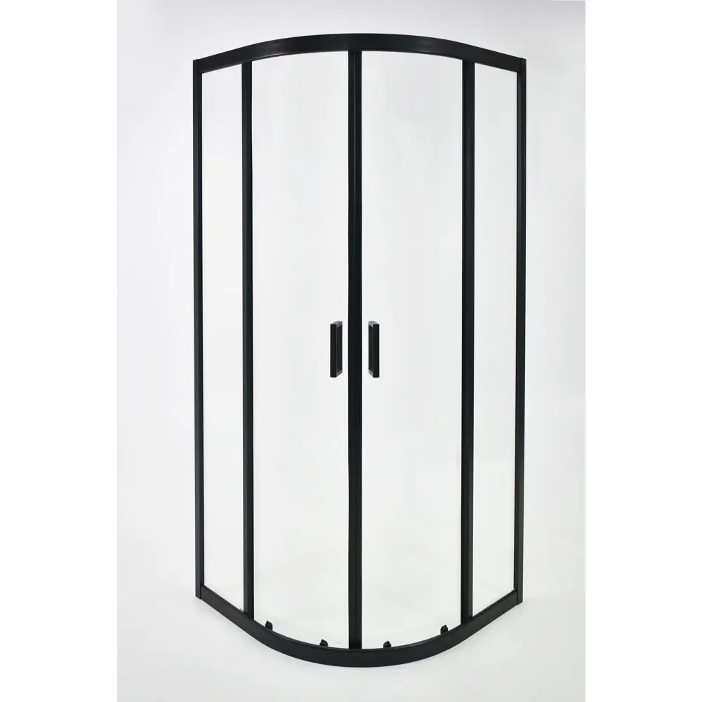 Душевая ширма Метакам Apart Black 1/4 круга 90x90x185см цвет профиля черный раздвижная стекло 4мм прозрачное STLM-2132893 - Вид №5