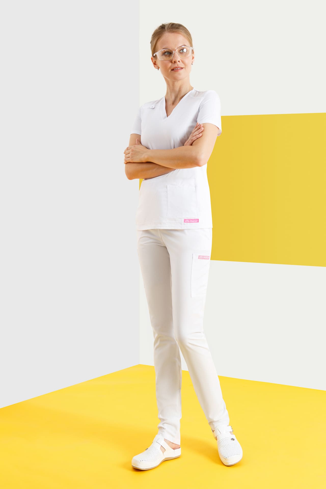 67979 Блузка женская WHITE (белый) GVENN  Медицинская одежда  размер 44 (S)  - Вид №2