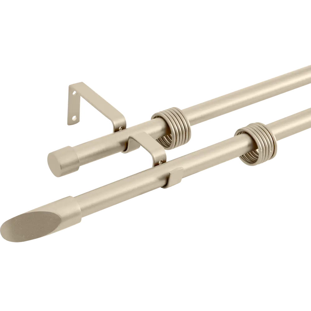 Карниз двухрядный раздвижной d19/16 мм наконечник скол 160-320 см цвет сталь ORBIS STLM-2076877