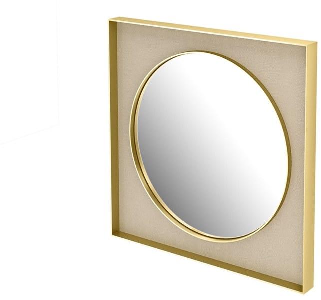 FRATO Квадратное зеркало в коже с настенной рамой  Fac050015aan  - Вид №1