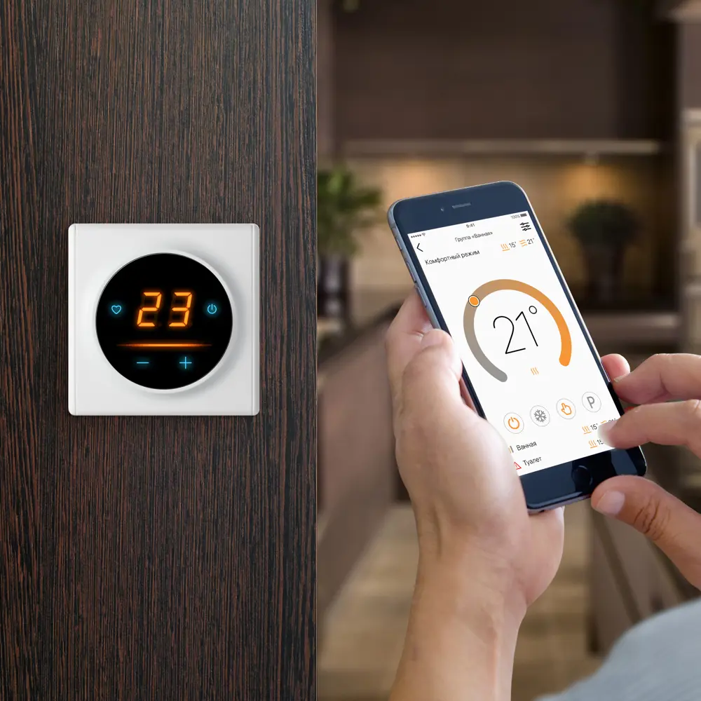 Терморегулятор для теплого пола Onekey Florence ОКЕ-20 электронный программируемый с Wi-Fi цвет белый ONEKEYELECTRO STLM-2086584 - Вид №5