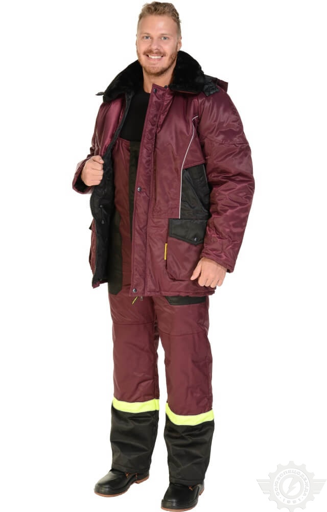 61592 Костюм "Сатурн" зимний бордо  Зимняя спецодежда  размер 60-62/182-188  - Вид №10