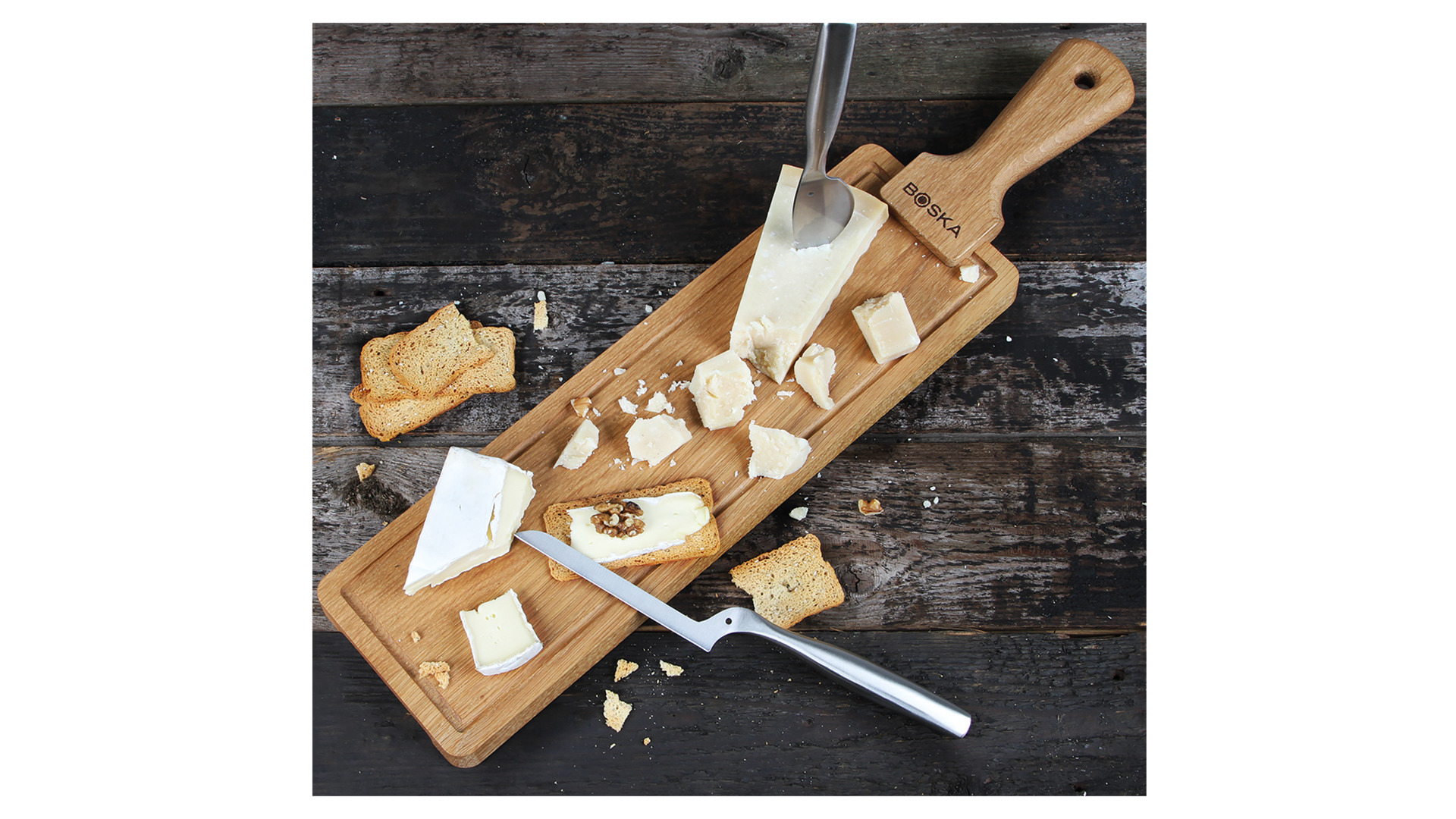 10599386 Boska Доска сервировочная для сыра и закусок Boska "Друзья" с ручкой 53х12х2,4см, дуб Дерево  - Вид №2