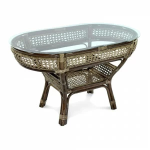 Столик кофейный овальный, ротанг "Пеланги" ЭКО ДИЗАЙН CLASSIC RATTAN 129488 Бежевый;коричневый