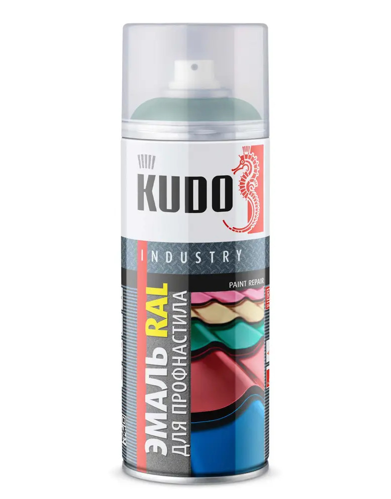 87713907 Эмаль аэрозольная для металлочерепицы KUDO акриловая глянцевая цвет зеленый мох 520 мл STLM-0856746
