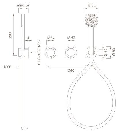 Ceadesign Настенный термостатический смеситель для ванны / душа Milo360 Mil 115y - Вид №1