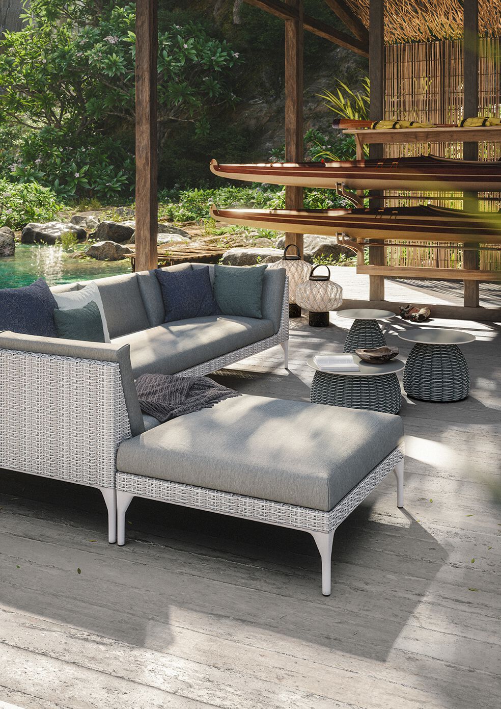 Тканевый модульный угловой садовый диван DEDON MU ARCH-00150811 - Вид №11