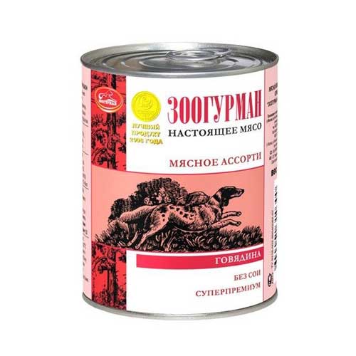 Т00004418 Корм для собак Мясное ассорти говядина, сердце конс. 750г ЗООГУРМАН 