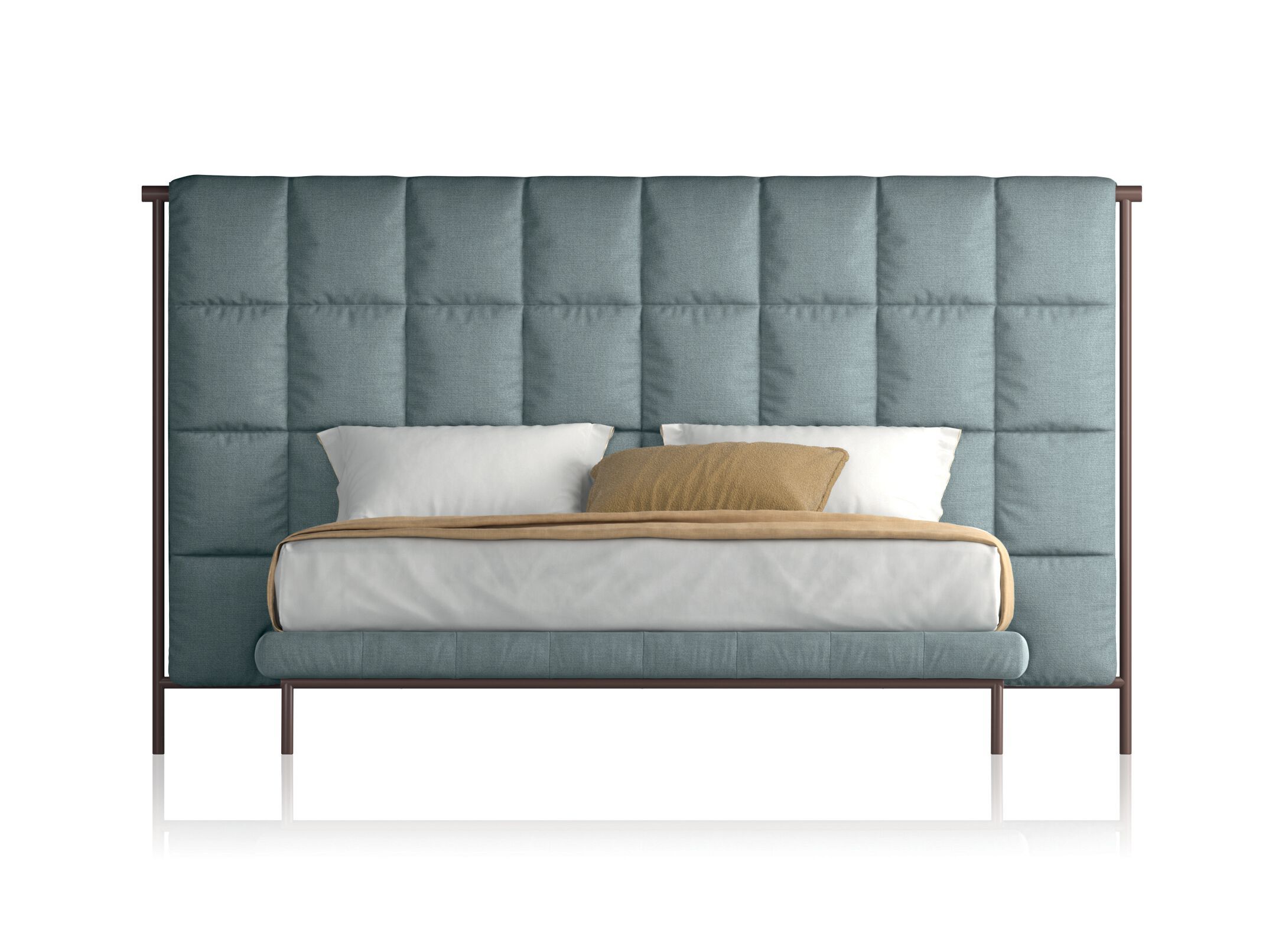 Двуспальная кровать из ткани с высоким изголовьем Natuzzi Italia Poly ARCH-00127591