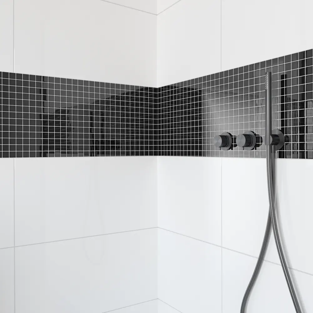 Стеклянная мозаика ARTENS Black 30×30 см для интерьера ванной 15093895 Clear STLM-0005417 - Вид №9