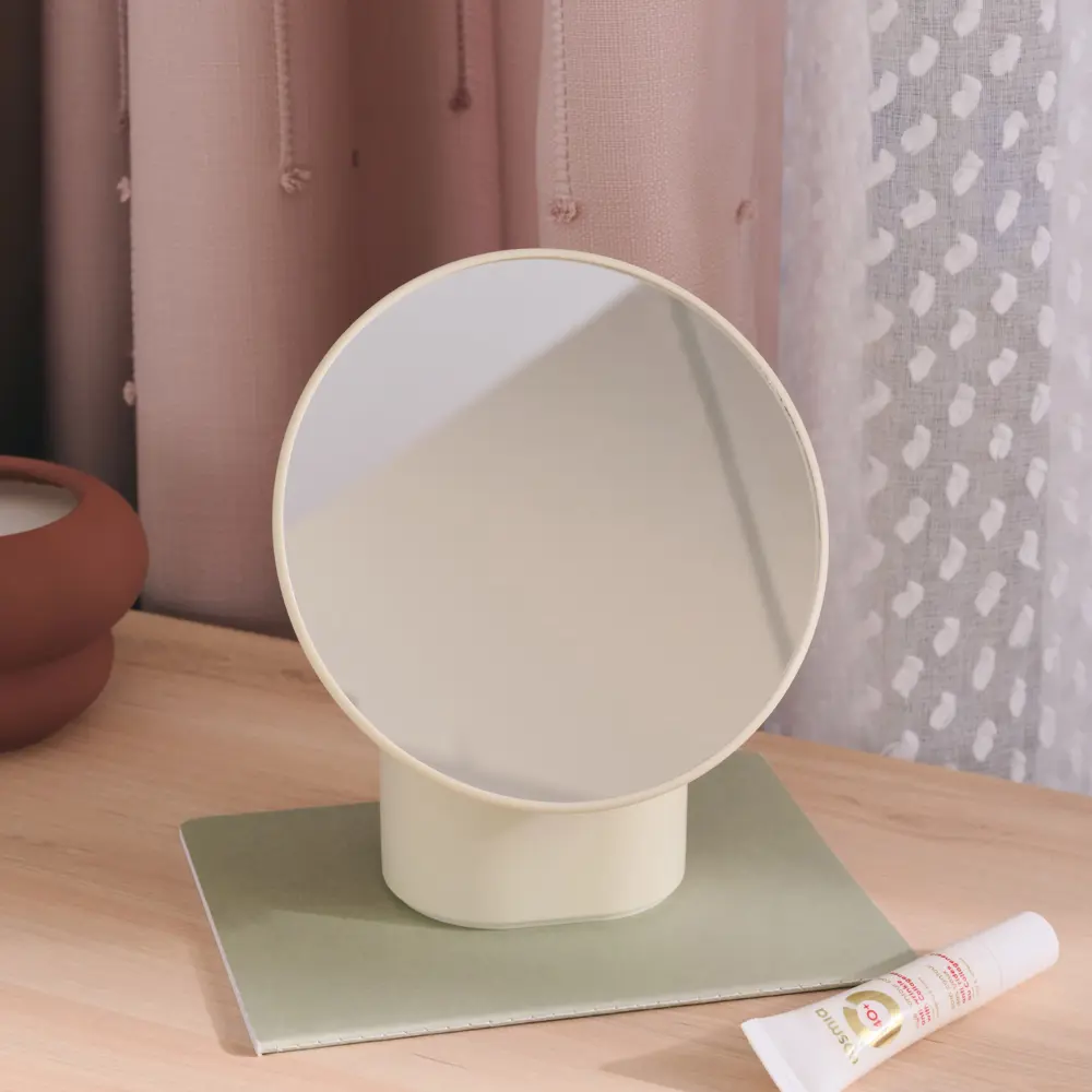 Декоративное зеркало овальное 17x20.5 см пластик цвет бежевый Santreyd STLM-2177049