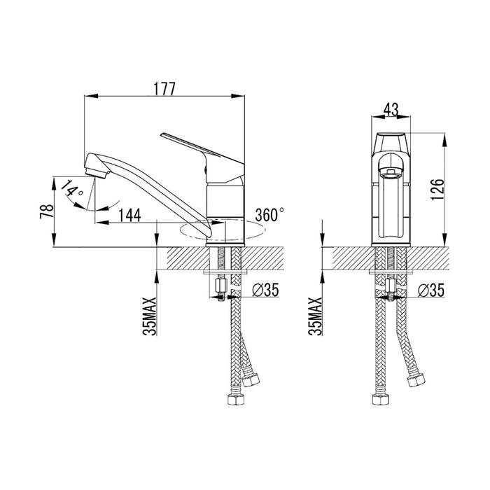 NELSBR0M01 Milardo Nelson Смеситель для умывальника с поворотным изливом Nelson Россия - Вид №6