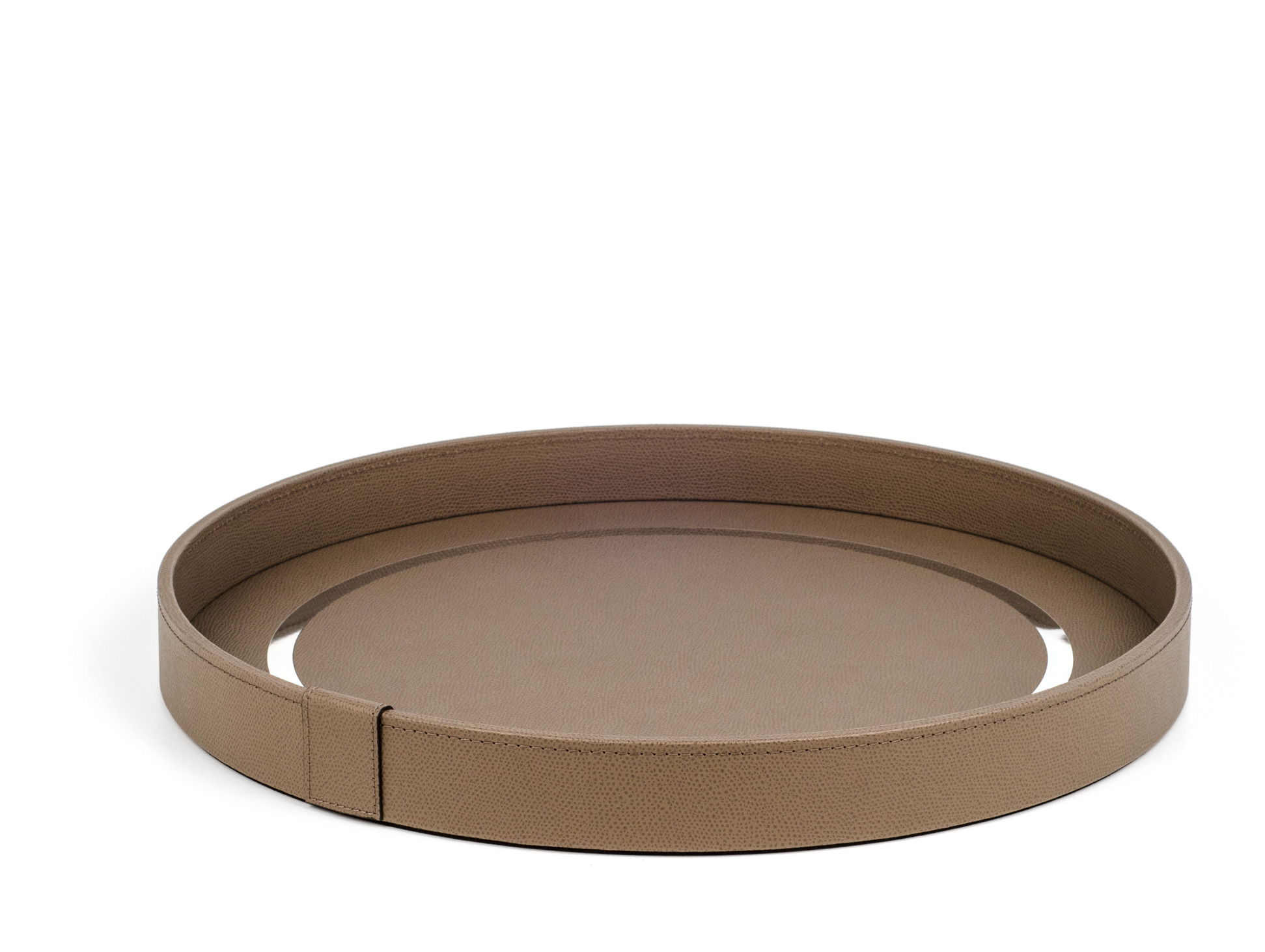 Venere Круглый поднос - Ø 35 см / зернистая кожа_темно-серый