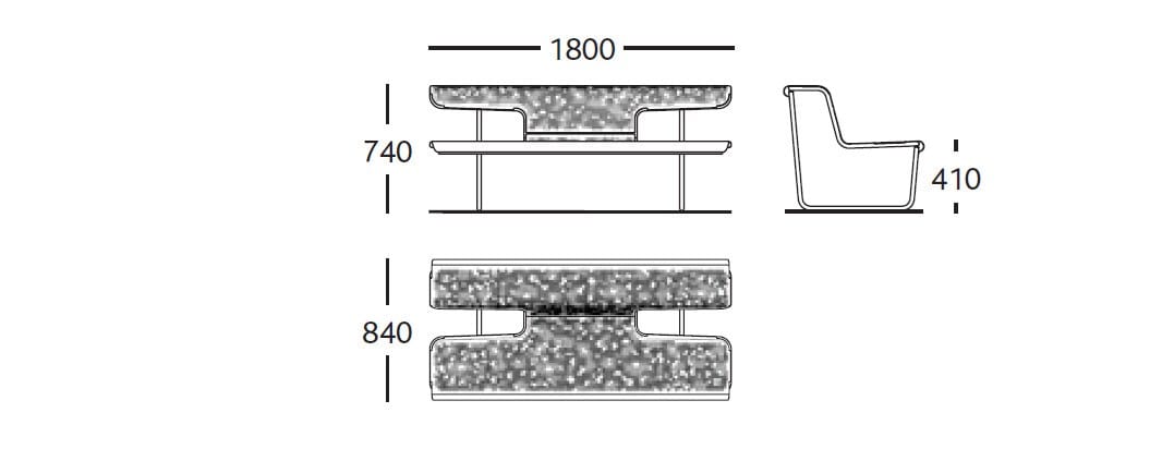 Стальная скамья со спинкой BD Barcelona EL POETA ARCH-00046896 - Вид №7