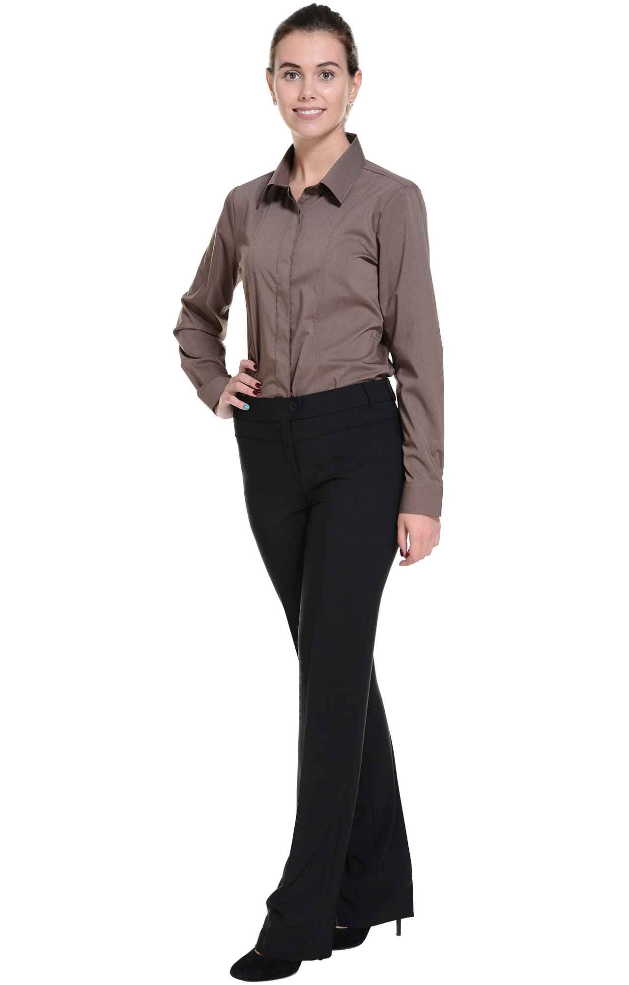 62510 Рубашка женская  chocolate El-Risto  Корпоративная одежда  размер 42 (S)  - Вид №6