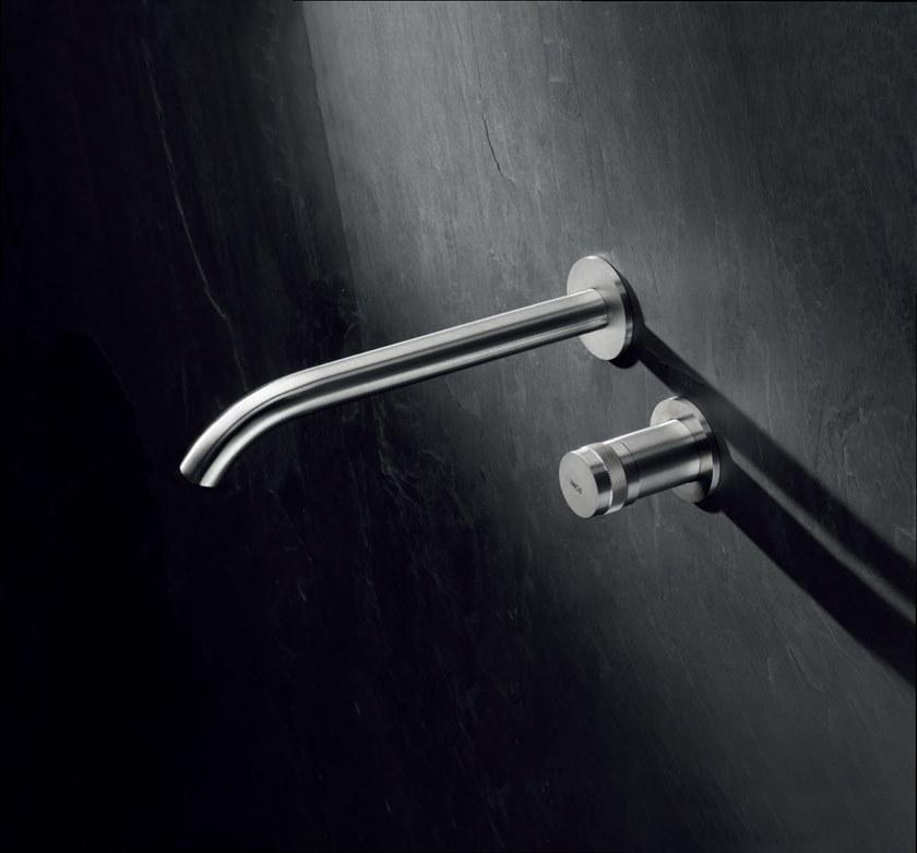 MGS Смеситель для умывальника настенный из нержавеющей стали на 2 отверстия Ergon sun-id-1454857 - Вид №1